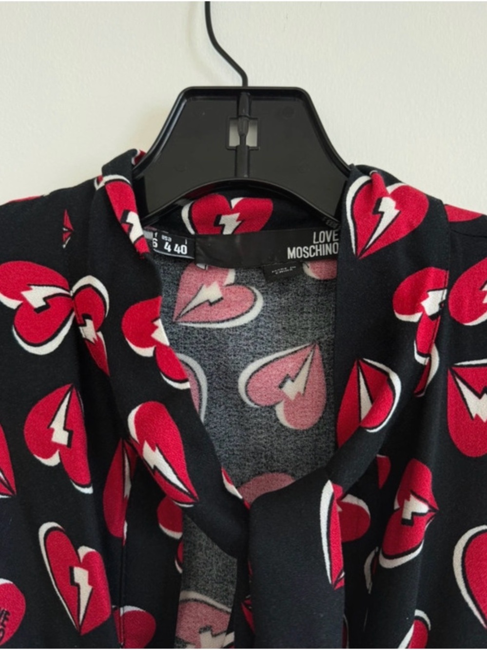 Love Moschino Black Maxi Dress with Red Heart Print - Picture 4 of 5